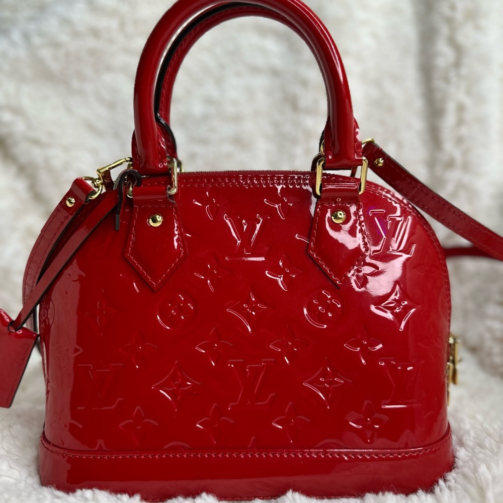 Louis Vuitton Alma BB Red Patent Leather Handbag